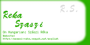 reka szaszi business card